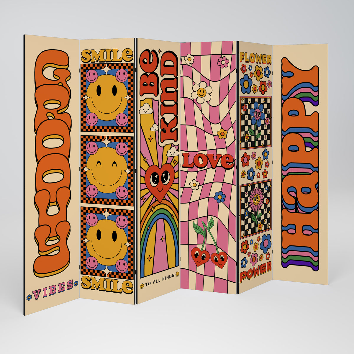 GROOVY POSTERS 6-teiliger Paravent
