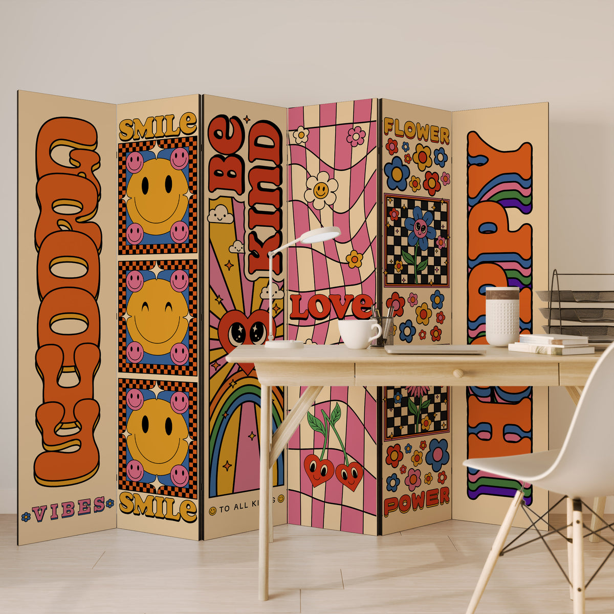 GROOVY POSTERS 6-teiliger Paravent