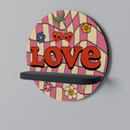 ROCKING LOVE Rundes Kunstregal in Schwarz