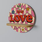 ROCKING LOVE Rundes Kunstregal in Eiche-Optik