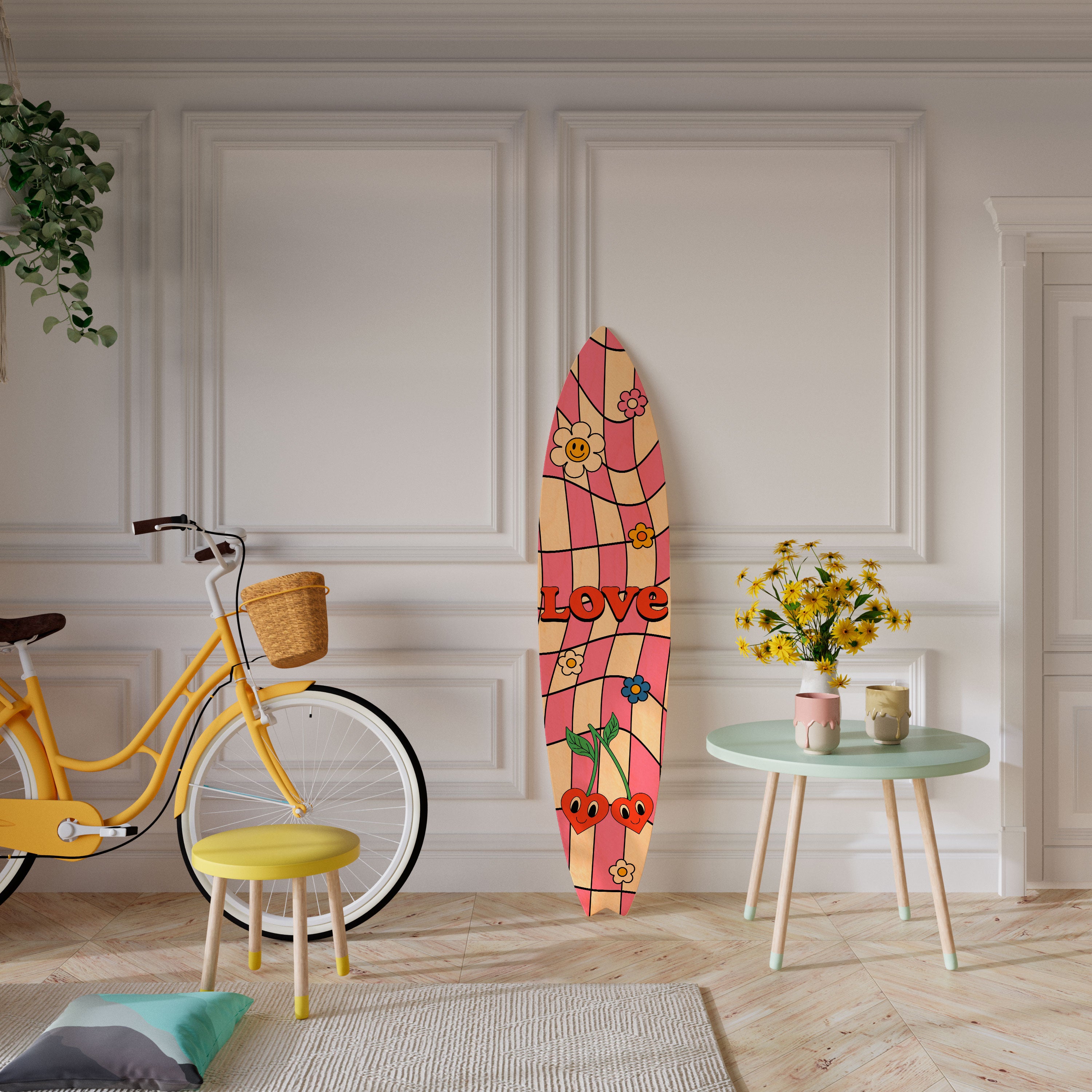 ROCKING LOVE Deko-Surfboard