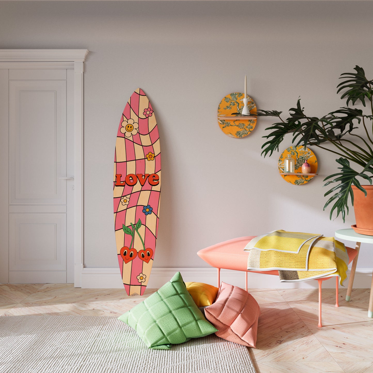 ROCKING LOVE Deko-Surfboard