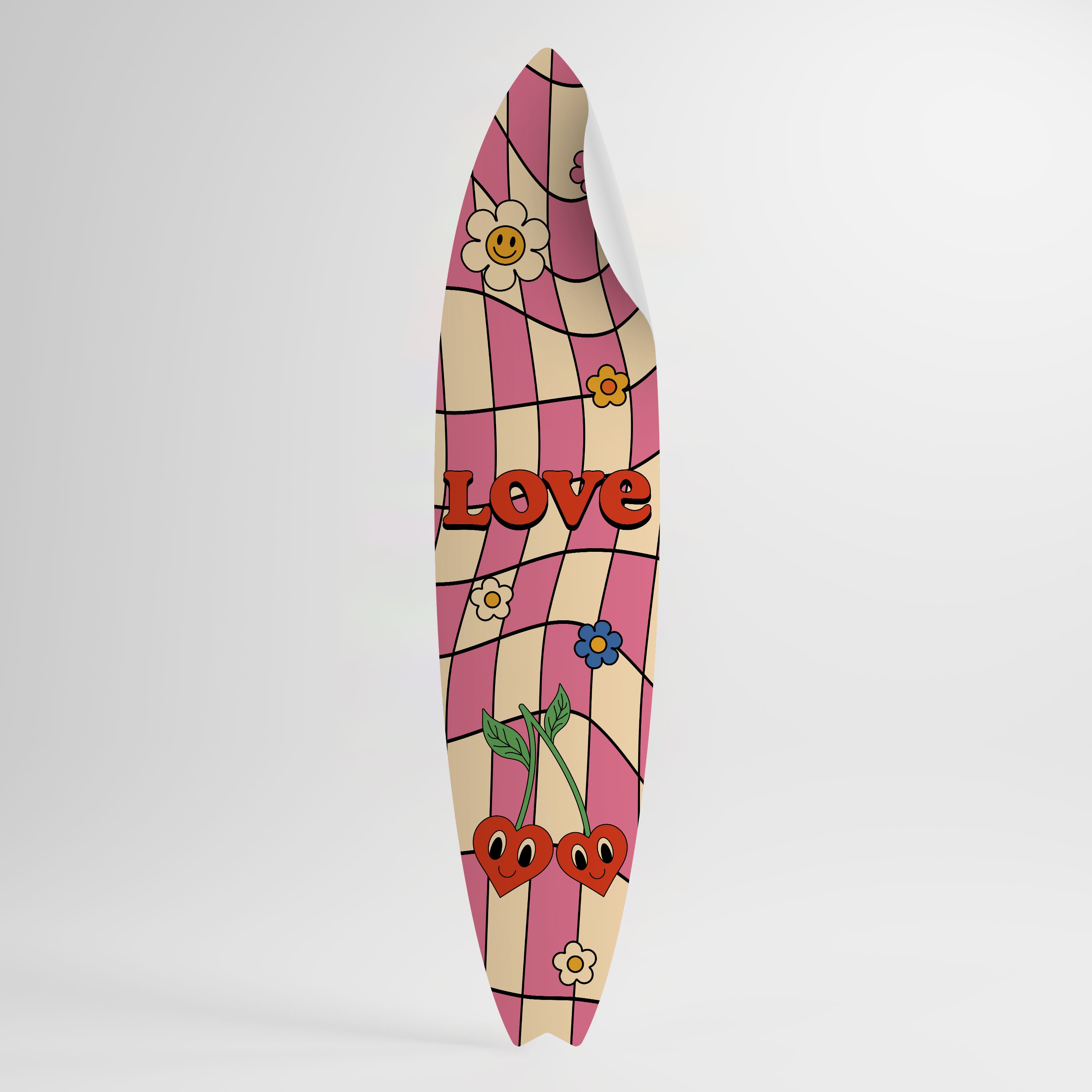 ROCKING LOVE Peel and Stick Surfboard Sticker