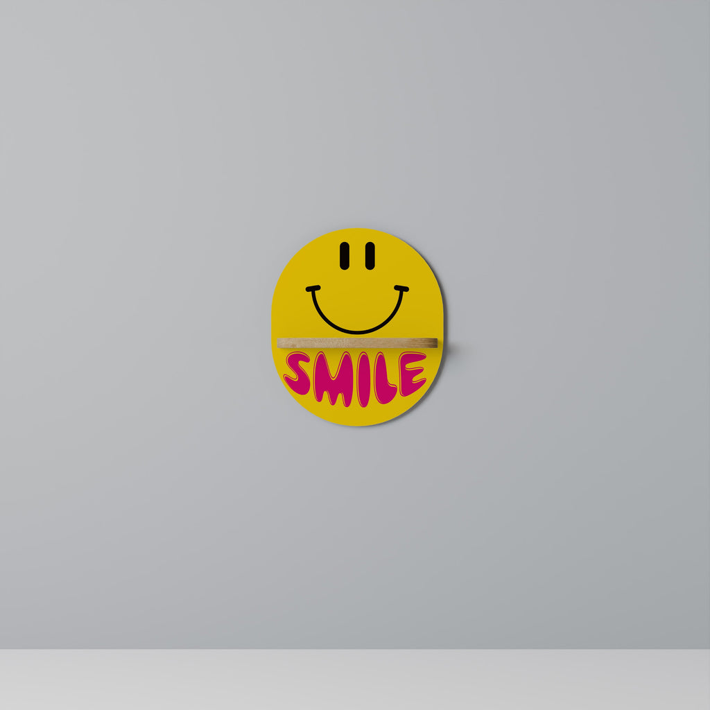 KEEP SMILING Ovales Kunstregal in Eichenoptik