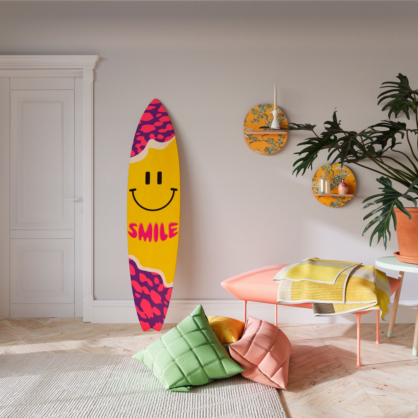 KEEP SMILING Deko-Surfboard