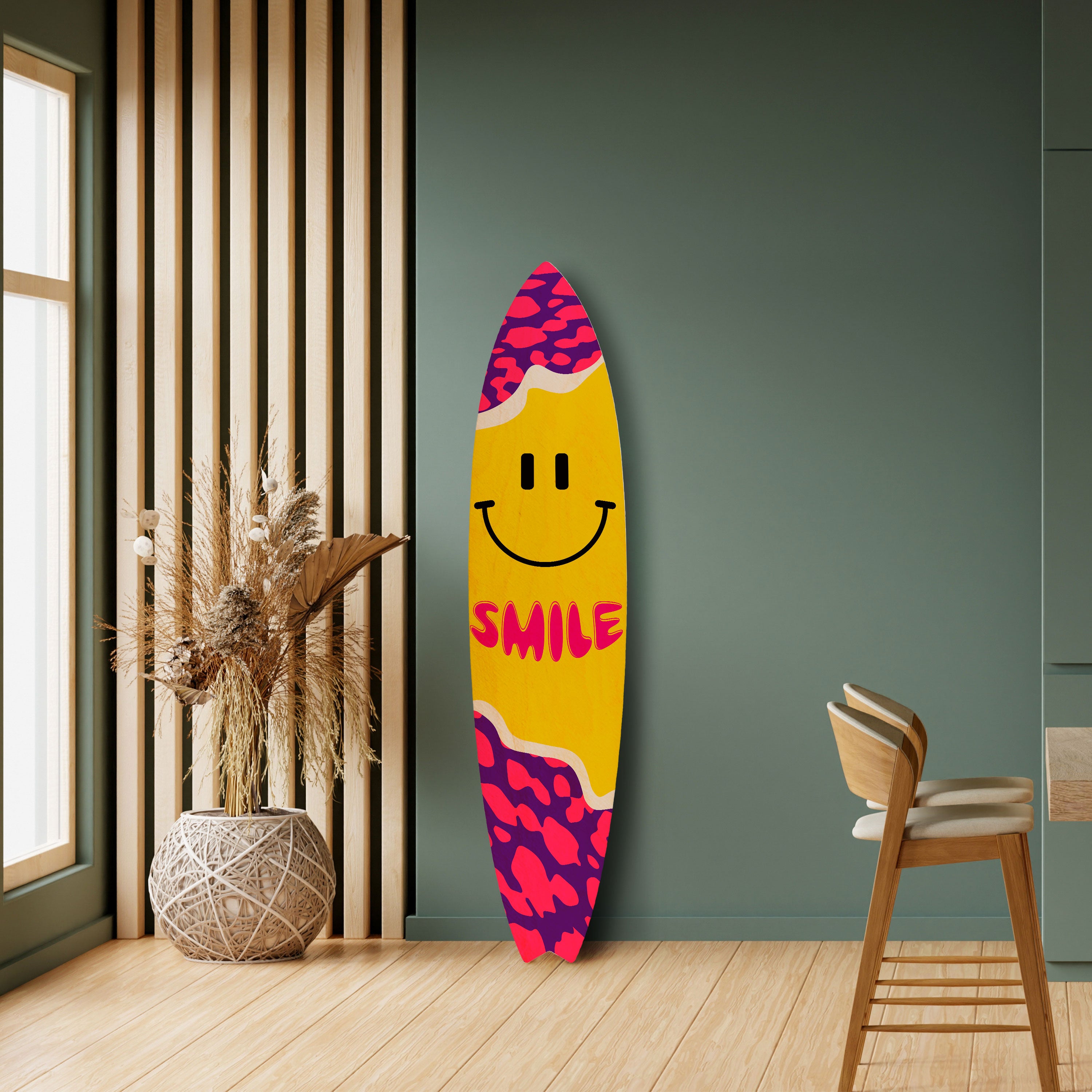 KEEP SMILING Deko-Surfboard