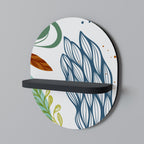 BOTANICAL HURRICANE Ovales Kunstregal in Schwarz