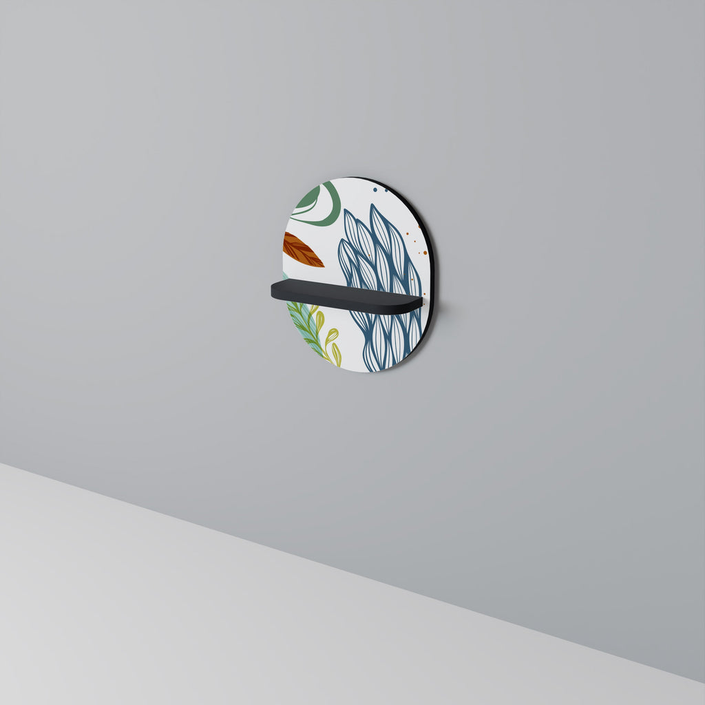 BOTANICAL HURRICANE Ovales Kunstregal in Schwarz