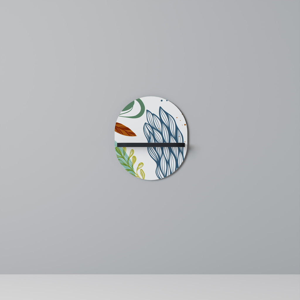 BOTANICAL HURRICANE Ovales Kunstregal in Schwarz