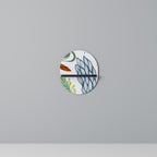 BOTANICAL HURRICANE Ovales Kunstregal in Schwarz