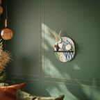 BOTANICAL HURRICANE Ovales Kunstregal in Schwarz