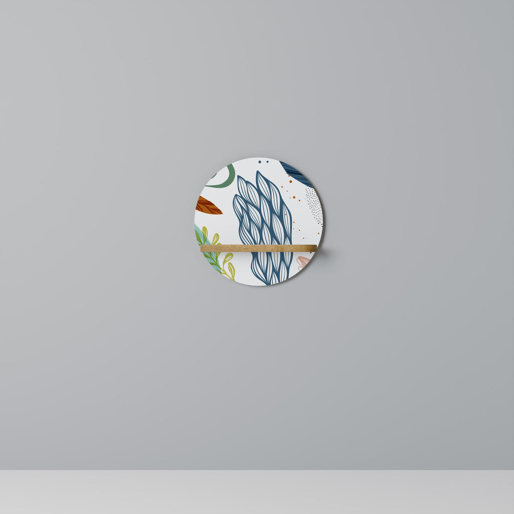 BOTANICAL HURRICANE Rundes Kunstregal in Eiche-Optik