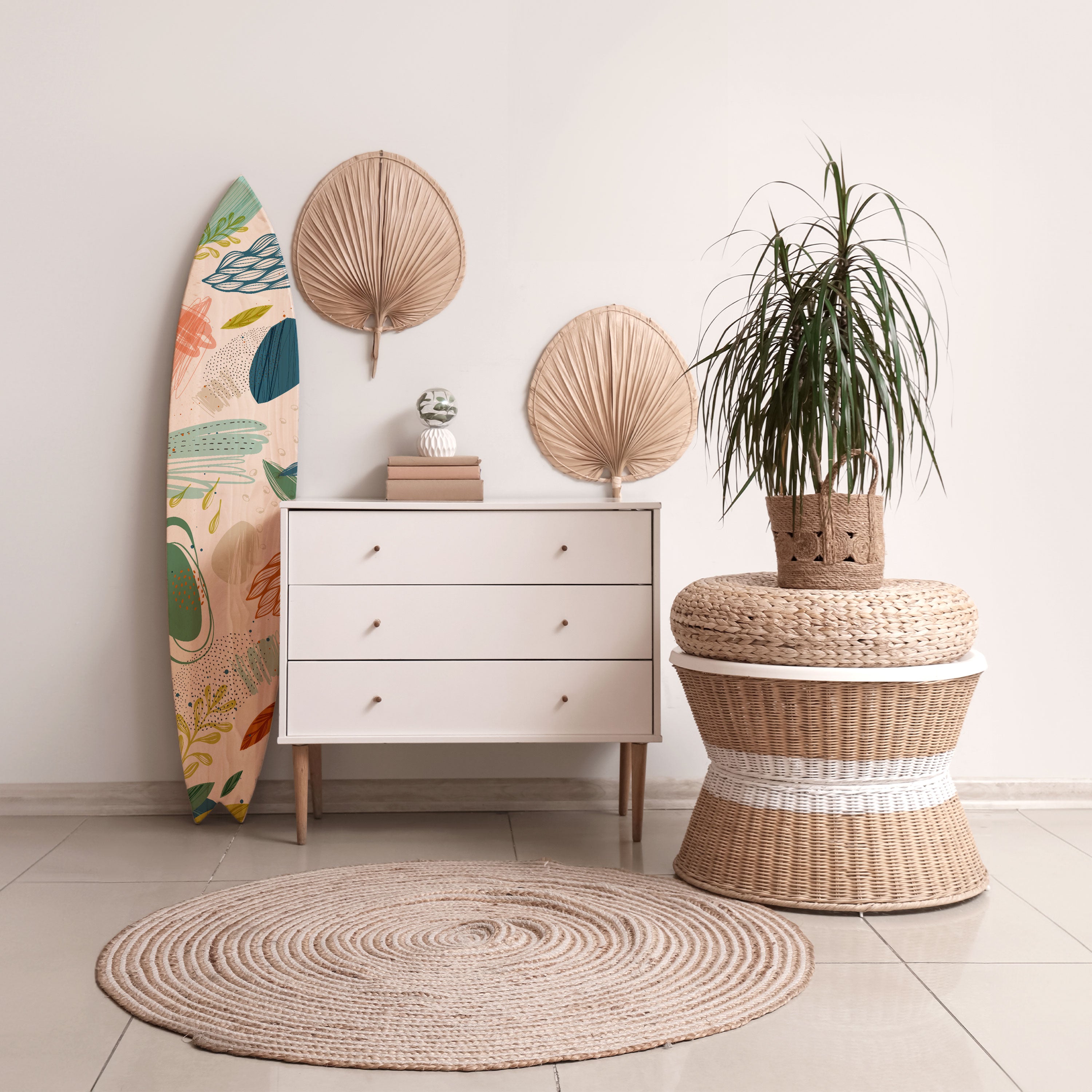 BOTANICAL HURRICANE Deko-Surfboard