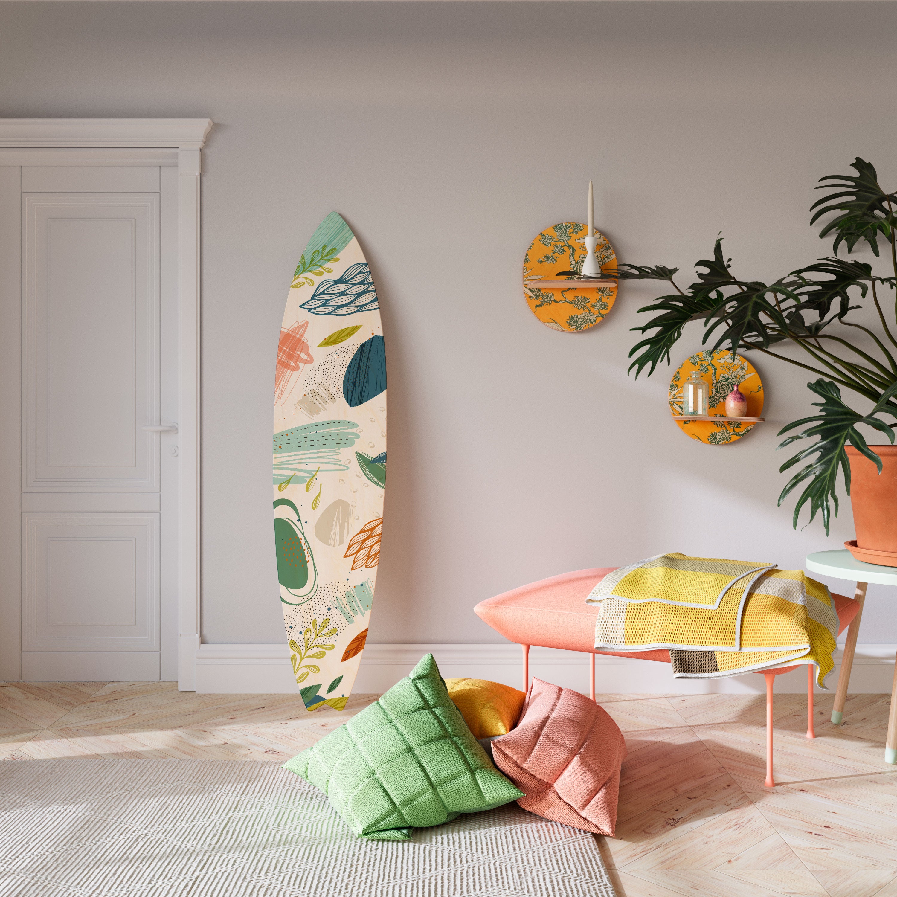 BOTANICAL HURRICANE Deko-Surfboard
