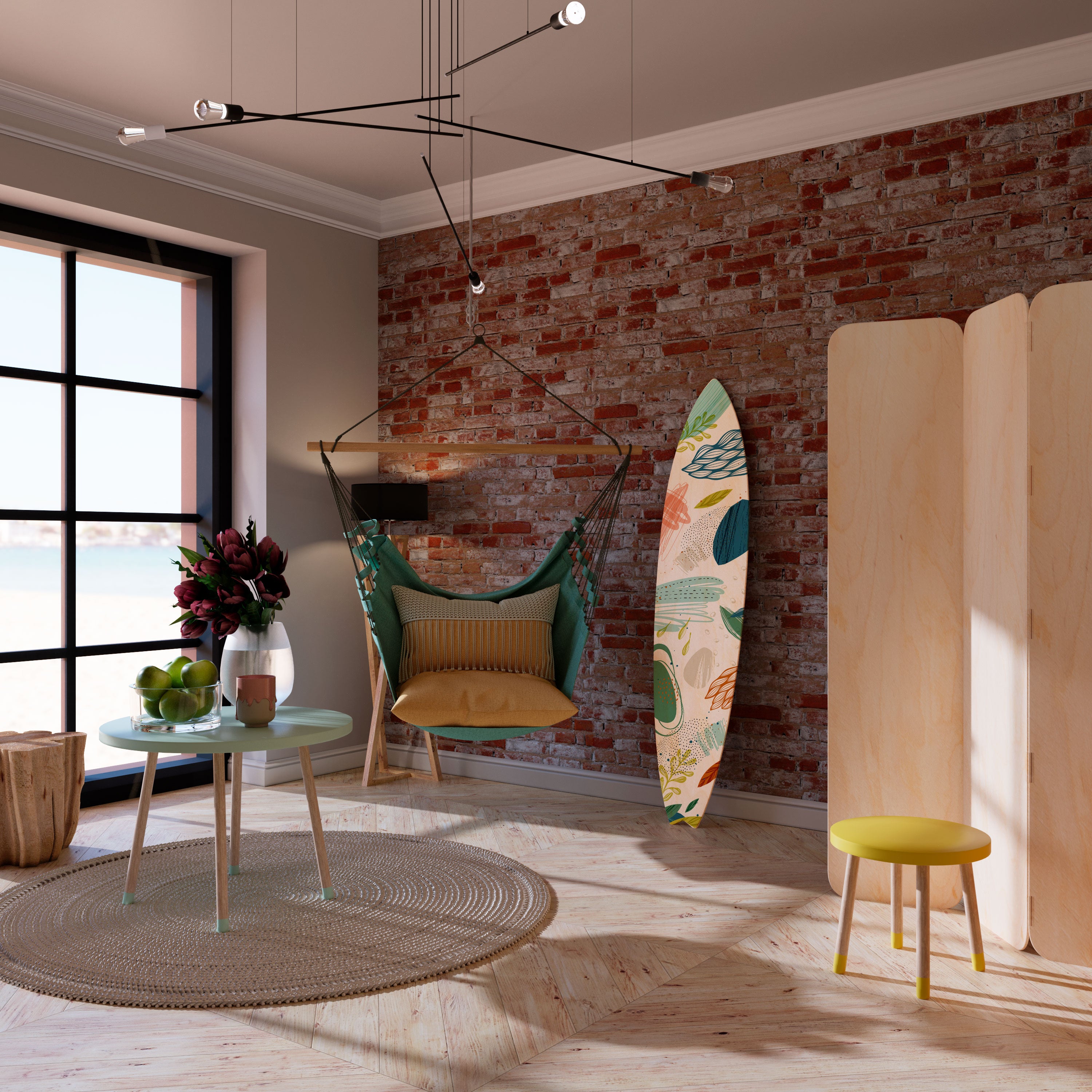 BOTANICAL HURRICANE Deko-Surfboard