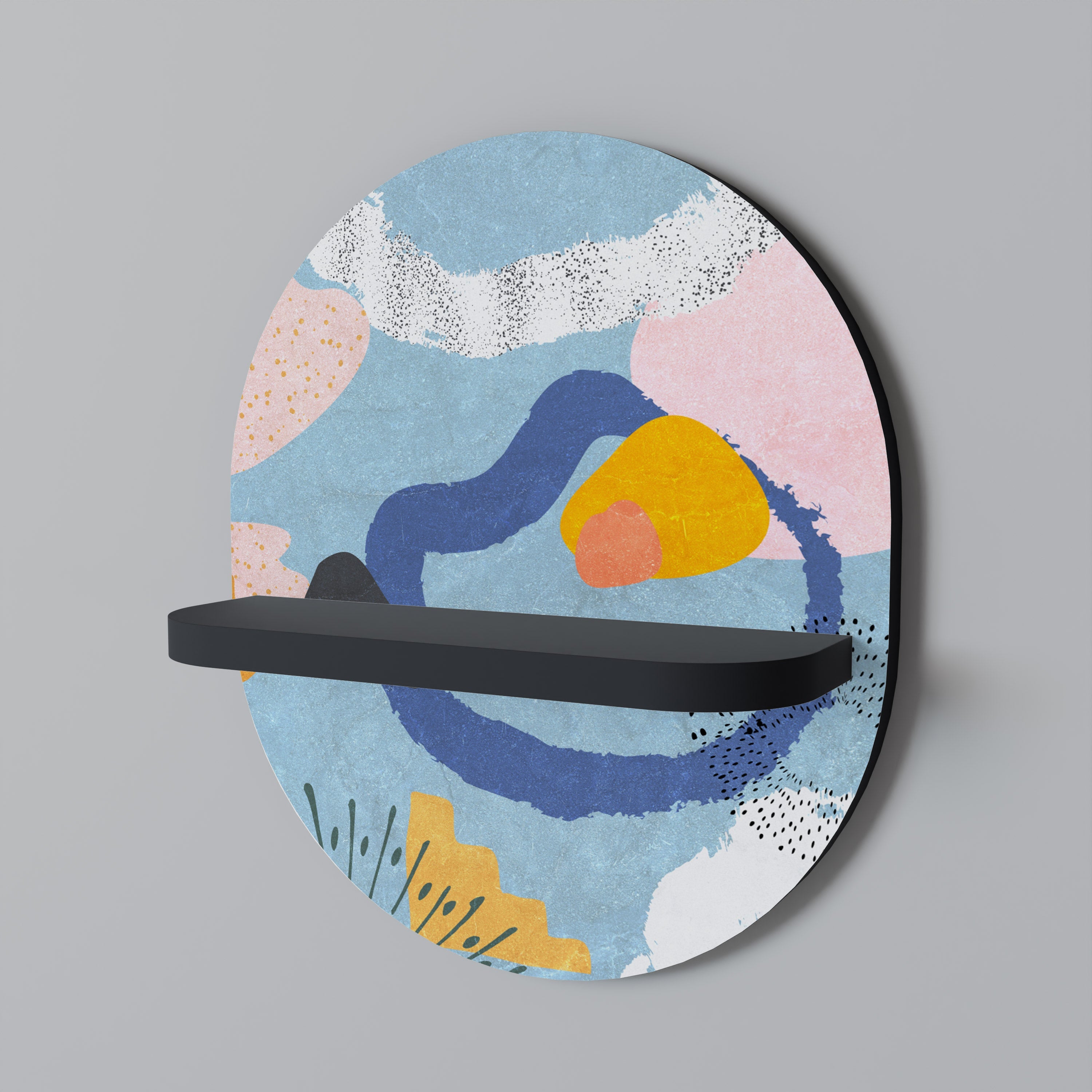 DREAMY SWIRLS Ovales Kunstregal in Schwarz