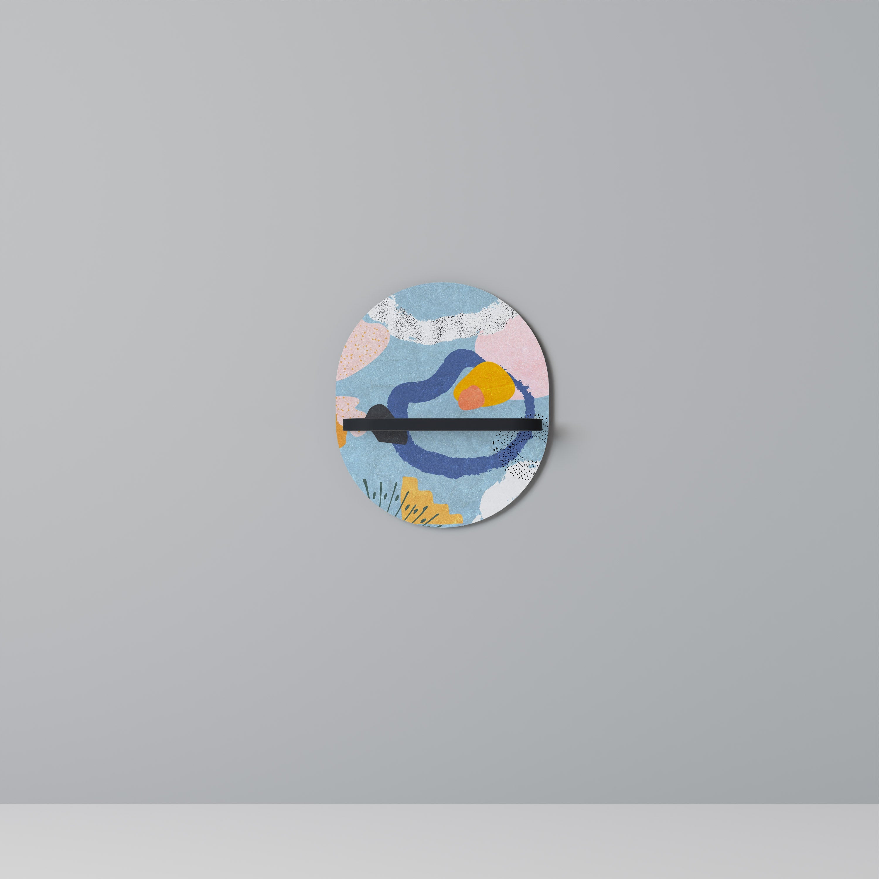 DREAMY SWIRLS Ovales Kunstregal in Schwarz