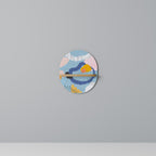 DREAMY SWIRLS Ovales Kunstregal in Eiche-Optik