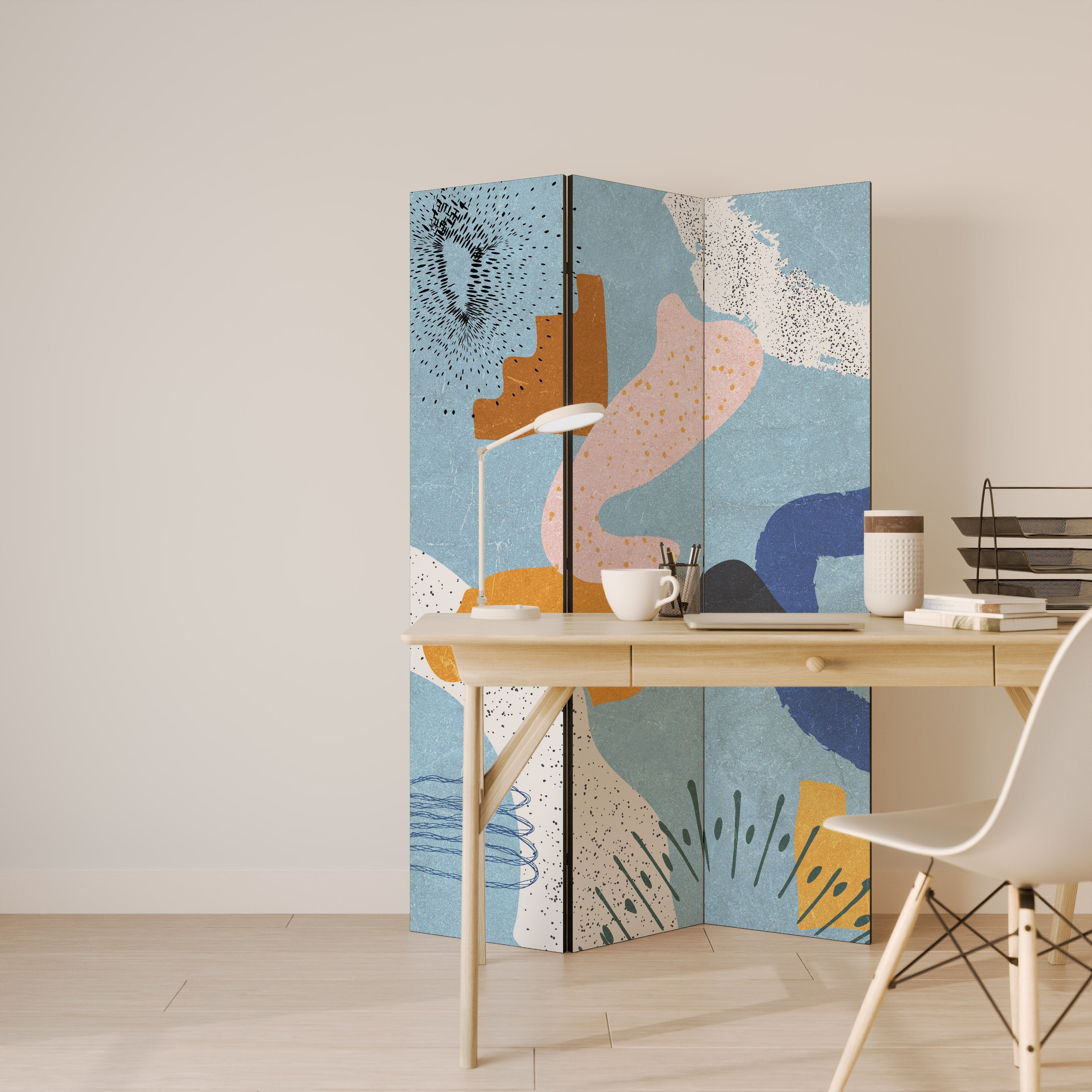 DREAMY SWIRLS Dekorativer 3-teiliger Raumteiler