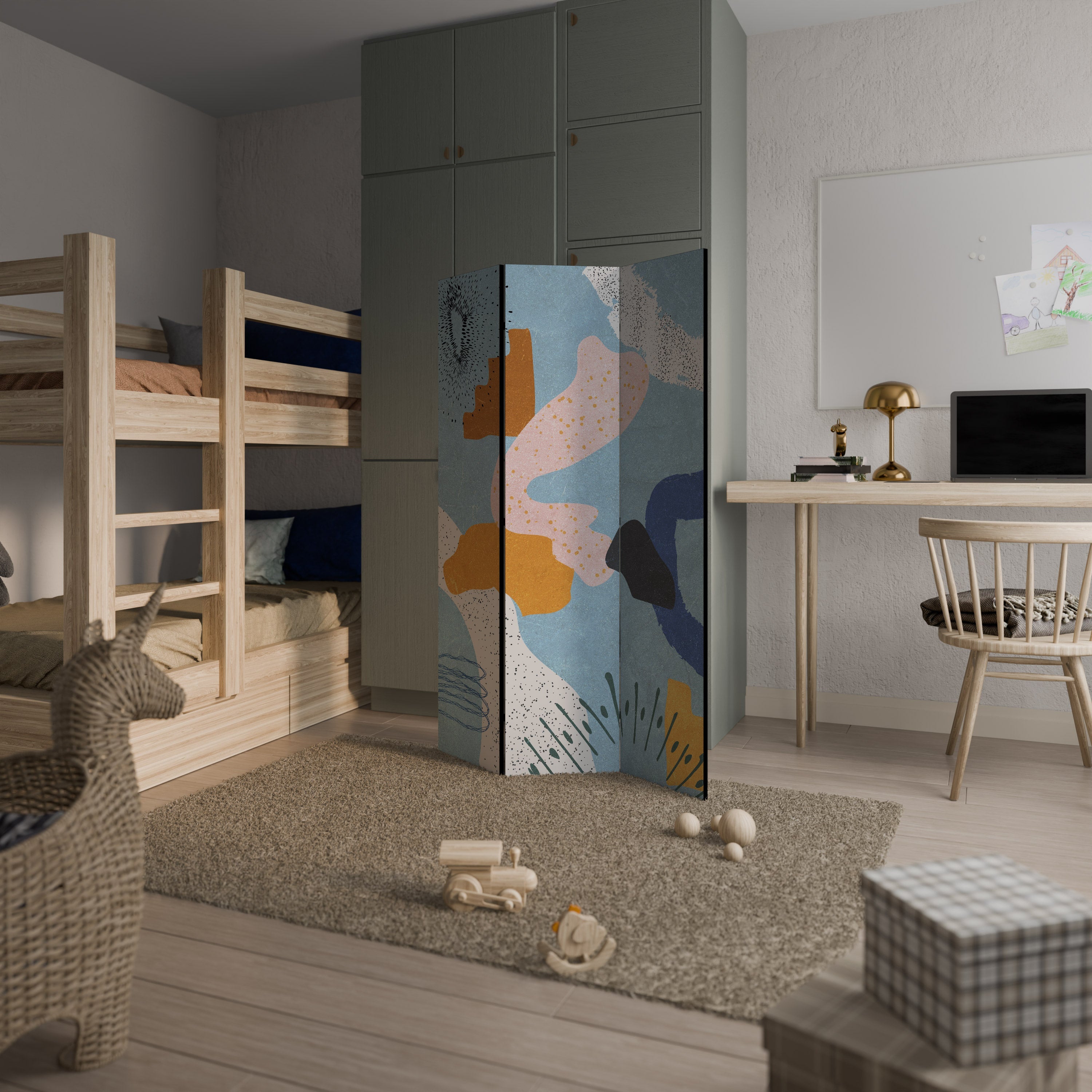 DREAMY SWIRLS Dekorativer 3-teiliger Raumteiler