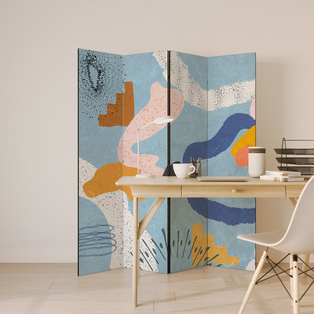 DREAMY SWIRLS 4-teiliger Paravent