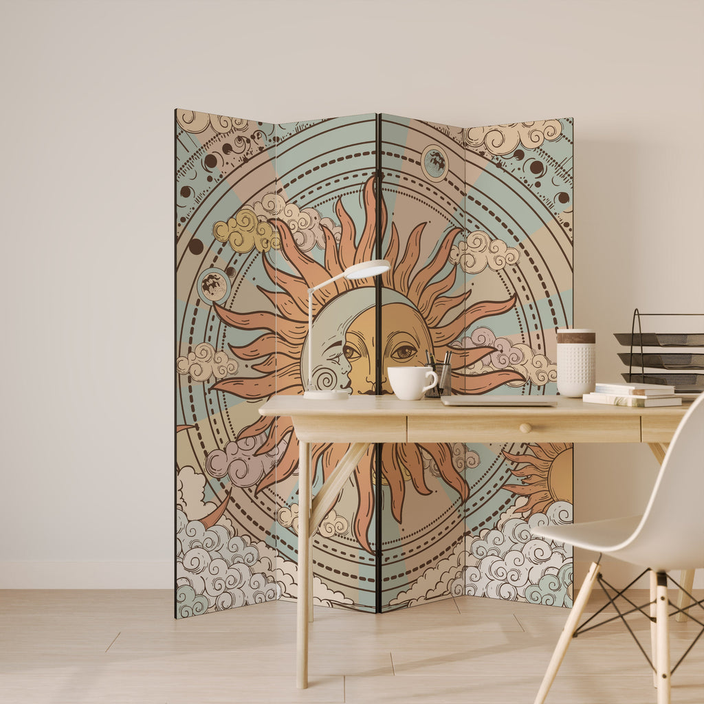 MYSTICAL STRUCTURE Dekorativer 4-teiliger Raumteiler