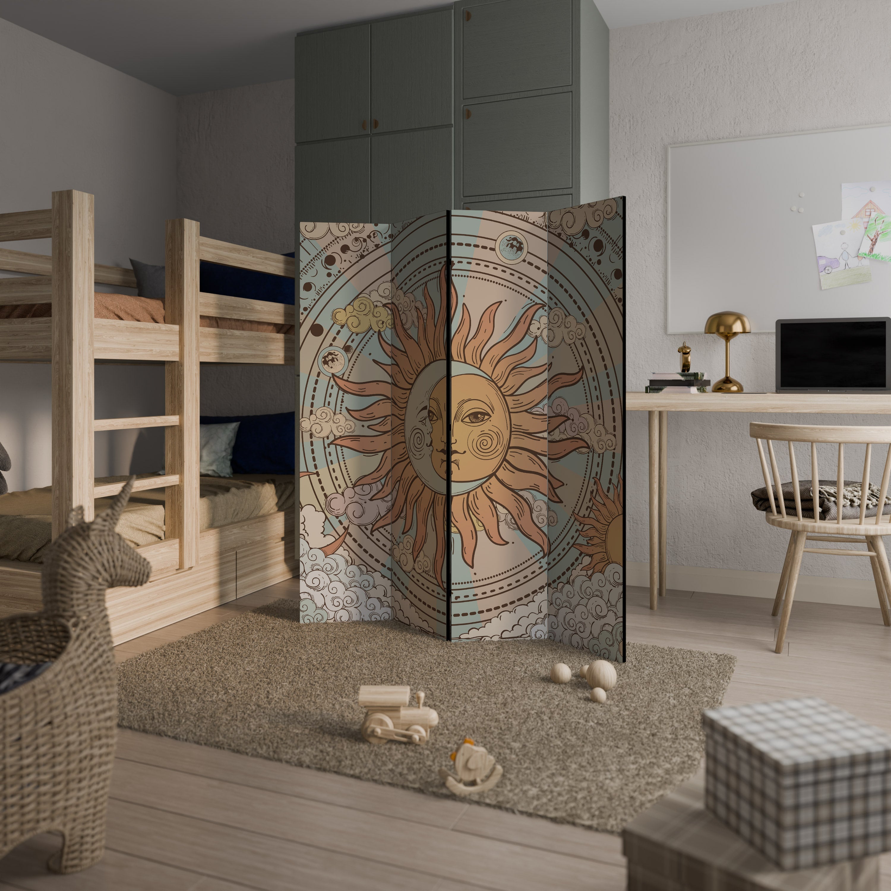 MYSTICAL STRUCTURE Dekorativer 4-teiliger Raumteiler