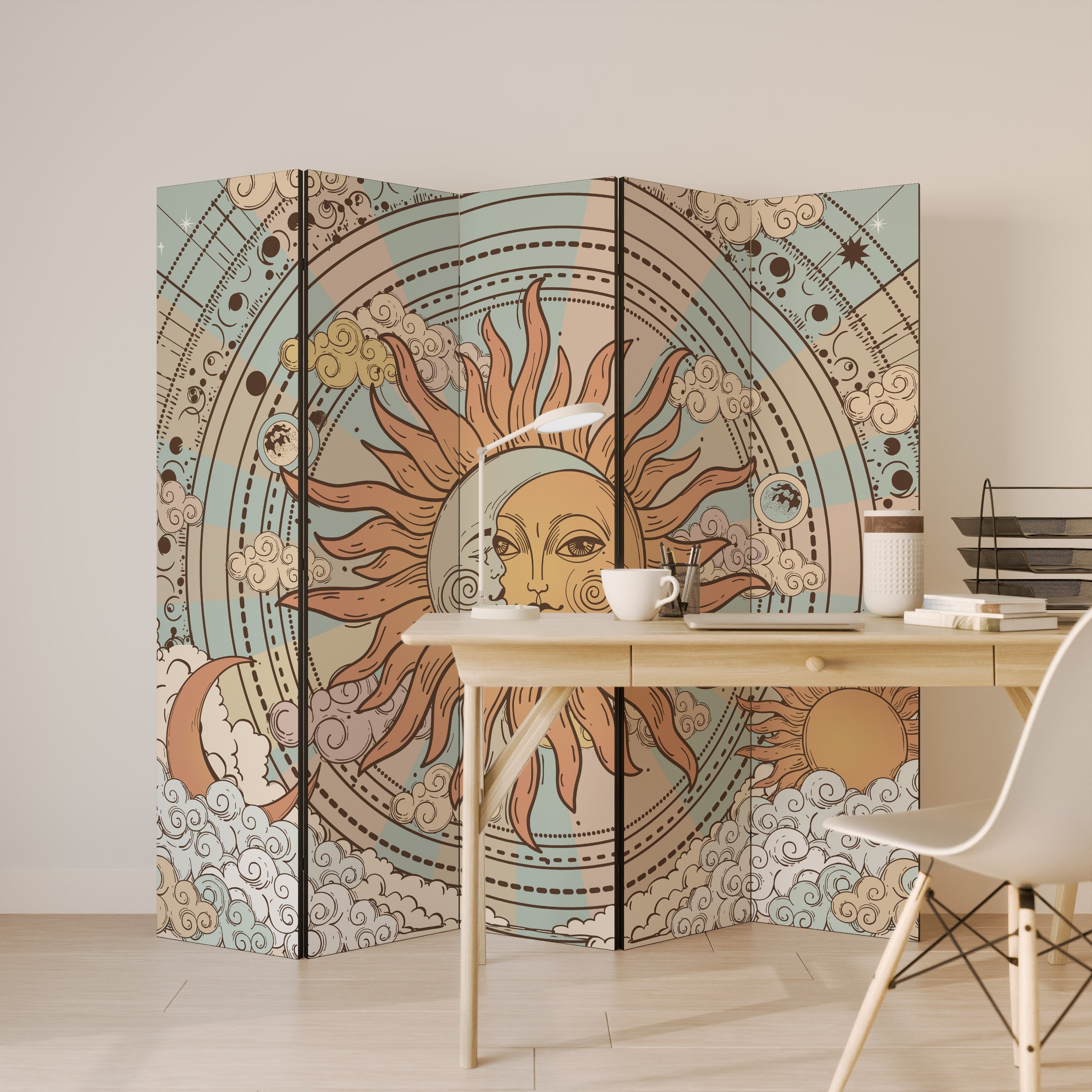 MYSTICAL STRUCTURE Decorative 5-Panel Room Divider