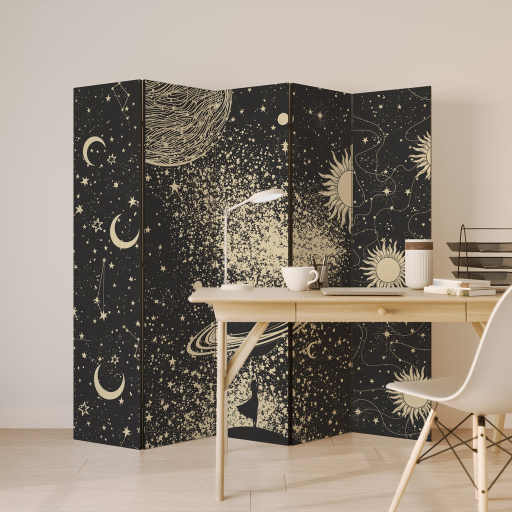 BRILLIANT UNIVERSE Decorative 5-Panel Room Divider