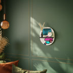 GEOMETRIC RHAPSODY Ovales Kunstregal in Schwarz