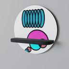 GEOMETRIC RHAPSODY Rundes Kunstregal in Schwarz