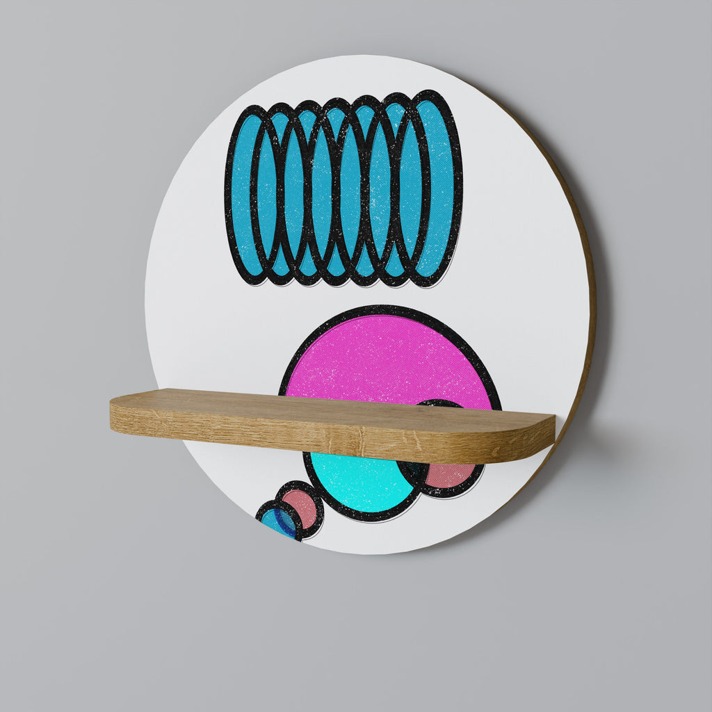 GEOMETRIC RHAPSODY Rundes Kunstregal in Eiche-Optik