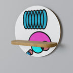 GEOMETRIC RHAPSODY Rundes Kunstregal in Eiche-Optik