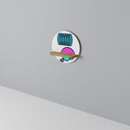 GEOMETRIC RHAPSODY Rundes Kunstregal in Eiche-Optik