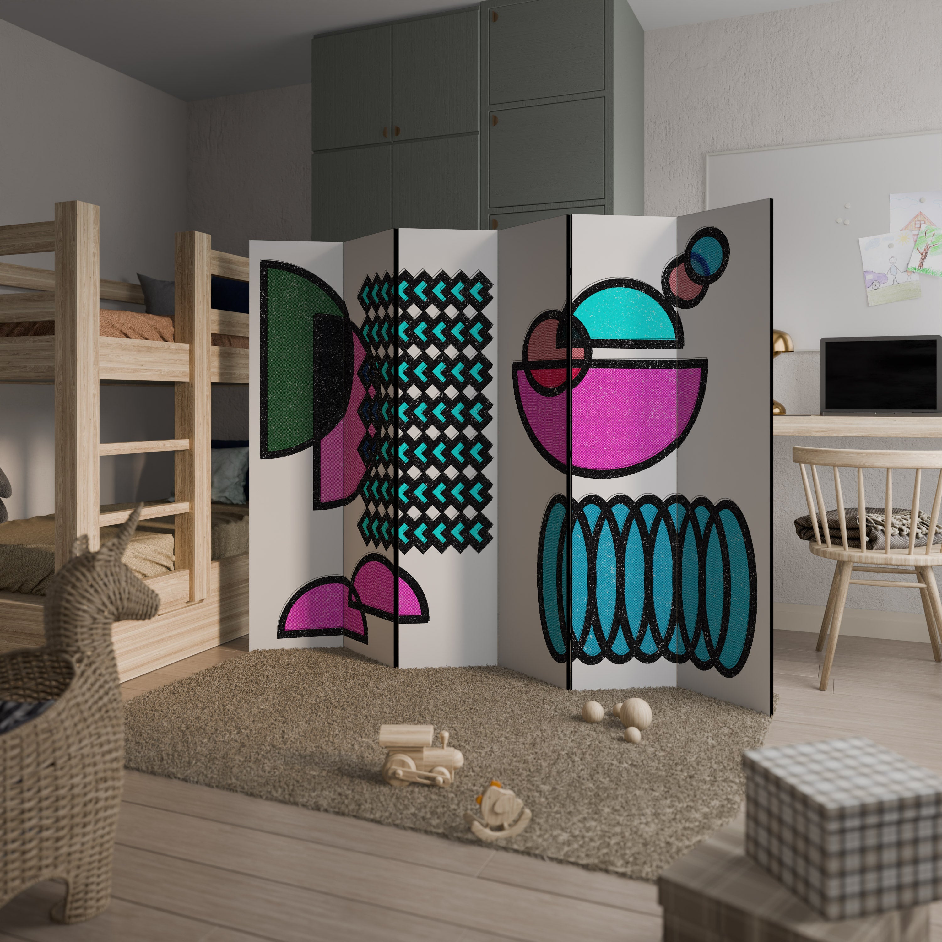 GEOMETRIC RHAPSODY 6-Panel Room Divider
