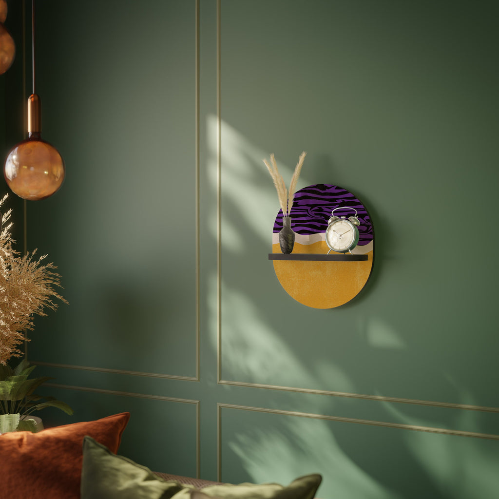 INDEPENDENT BORDER Ovales Kunstregal in Schwarz