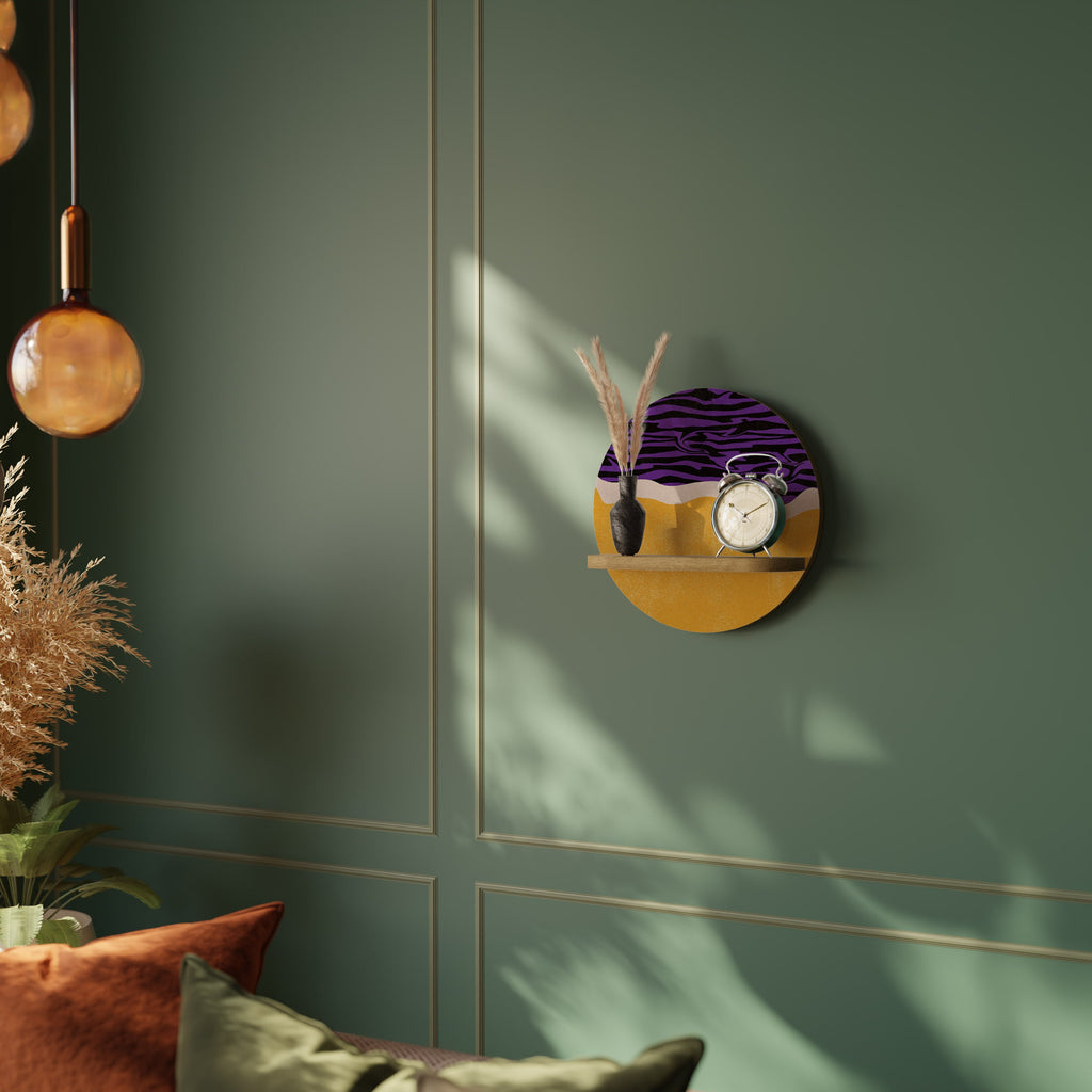 INDEPENDENT BORDER Rundes Kunstregal in Eiche-Optik