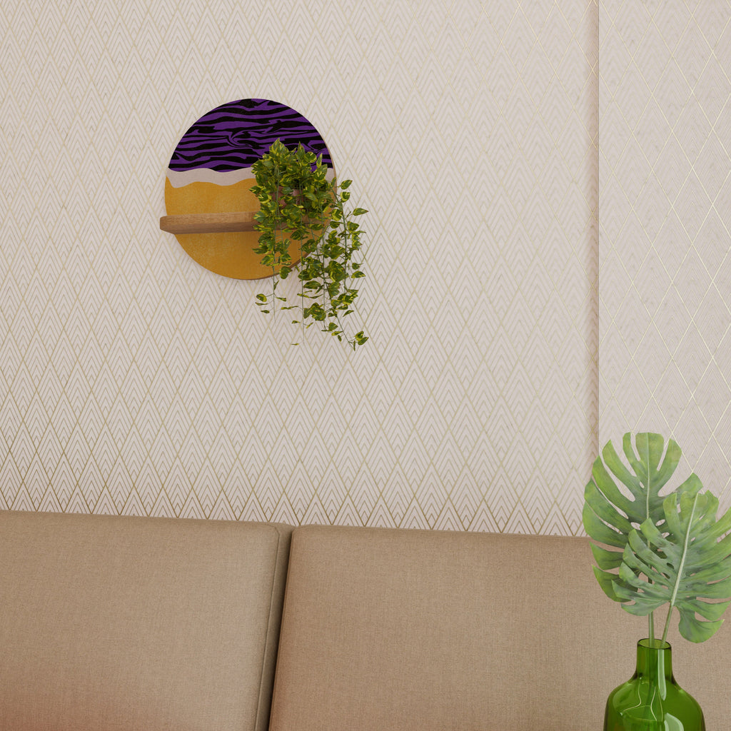 INDEPENDENT BORDER Rundes Kunstregal in Eiche-Optik