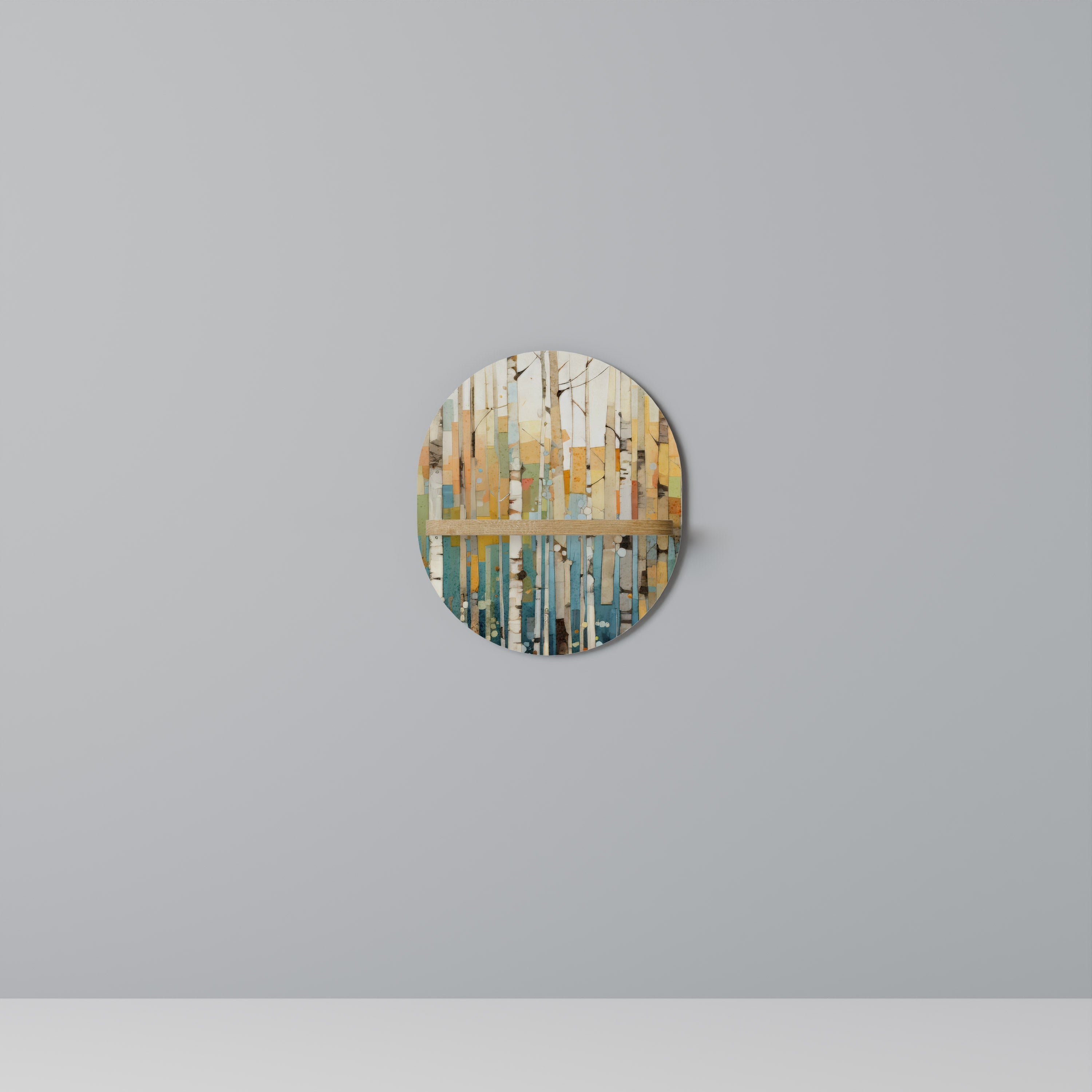 BIRCH KALEIDOSCOPE Ovales Kunstregal in Eichenoptik