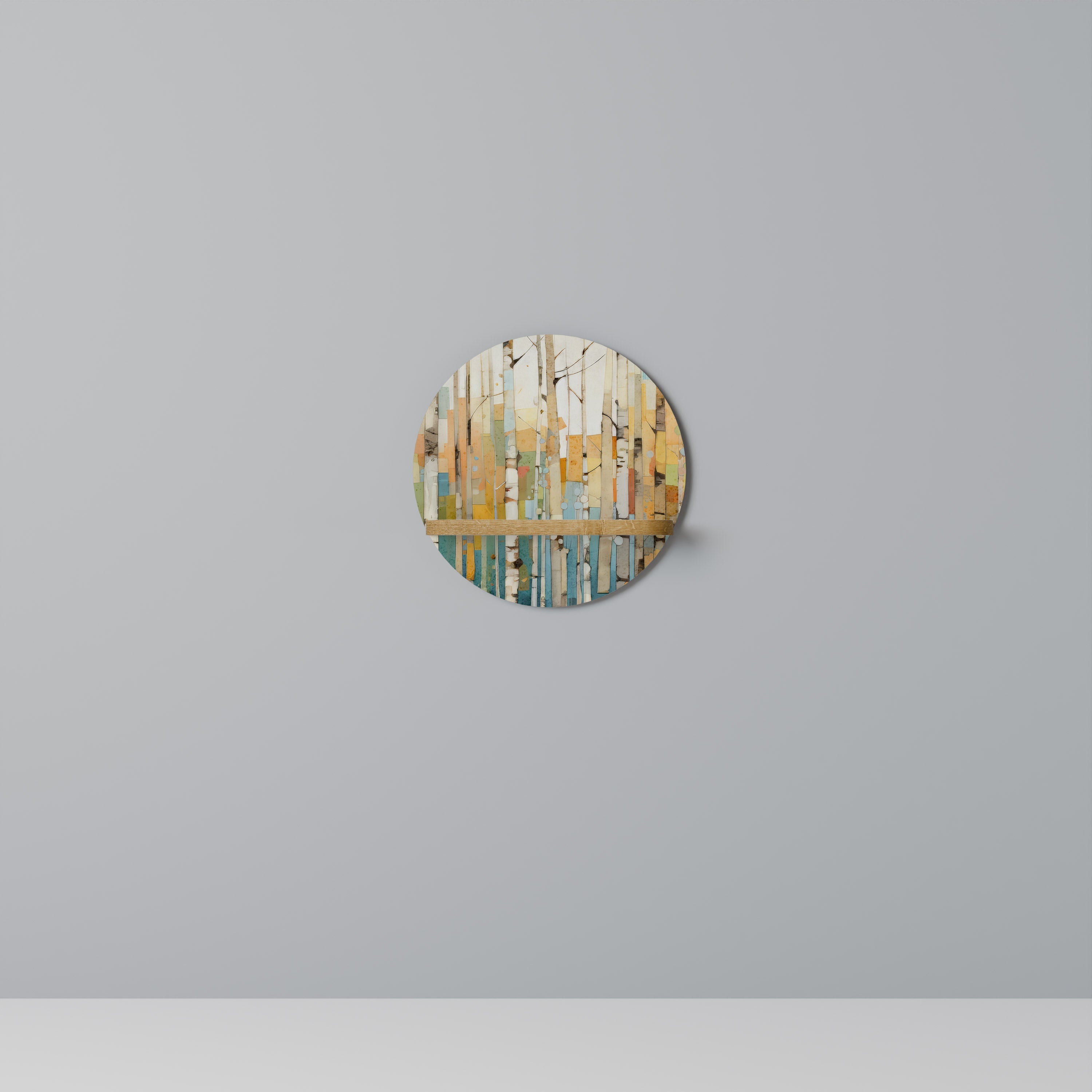 BIRCH KALEIDOSCOPE Rundes Kunstregal in Eiche-Optik