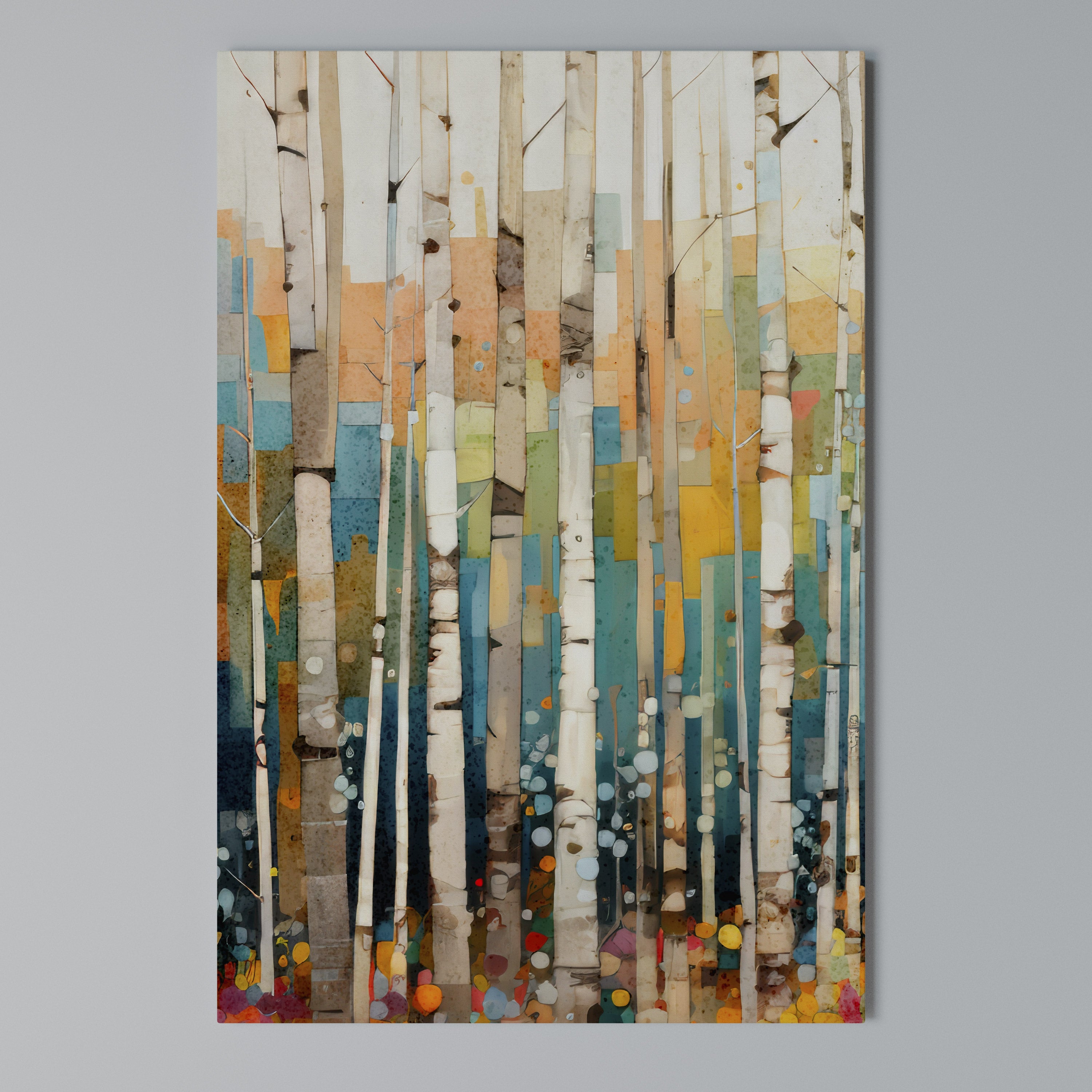 BIRCH KALEIDOSCOPE Vertical Canvas Print