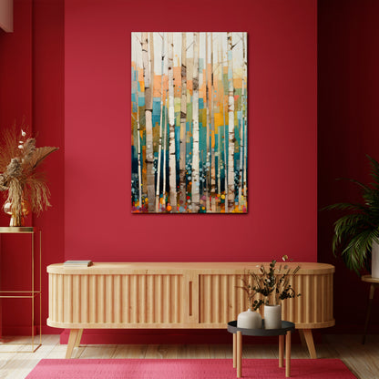 BIRCH KALEIDOSCOPE Vertical Canvas Print