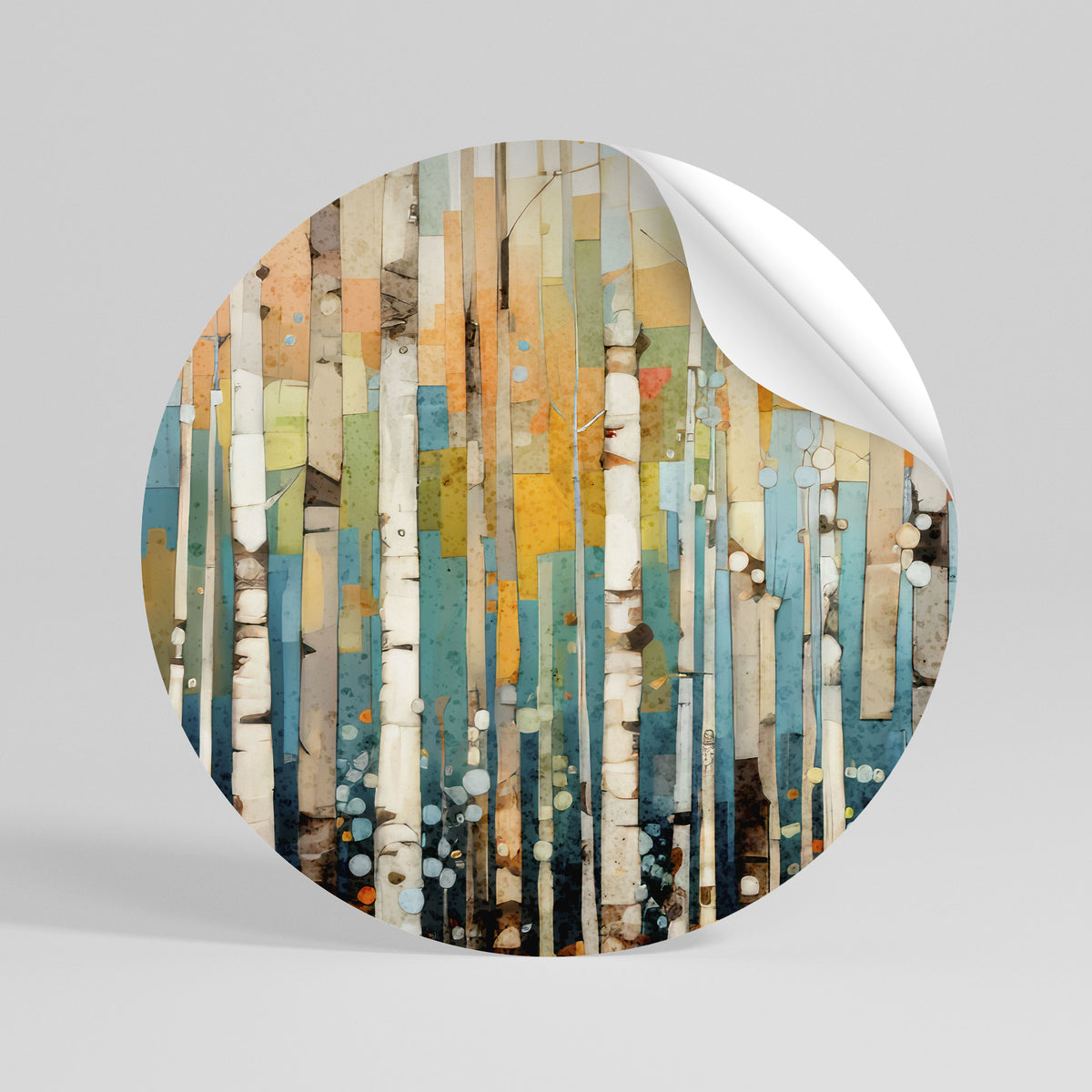 BIRCH KALEIDOSCOPE Runder Wandsticker zum Abziehen und Aufkleben