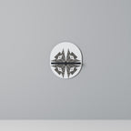 MONOCHROME NEXUS Ovales Kunstregal in Schwarz