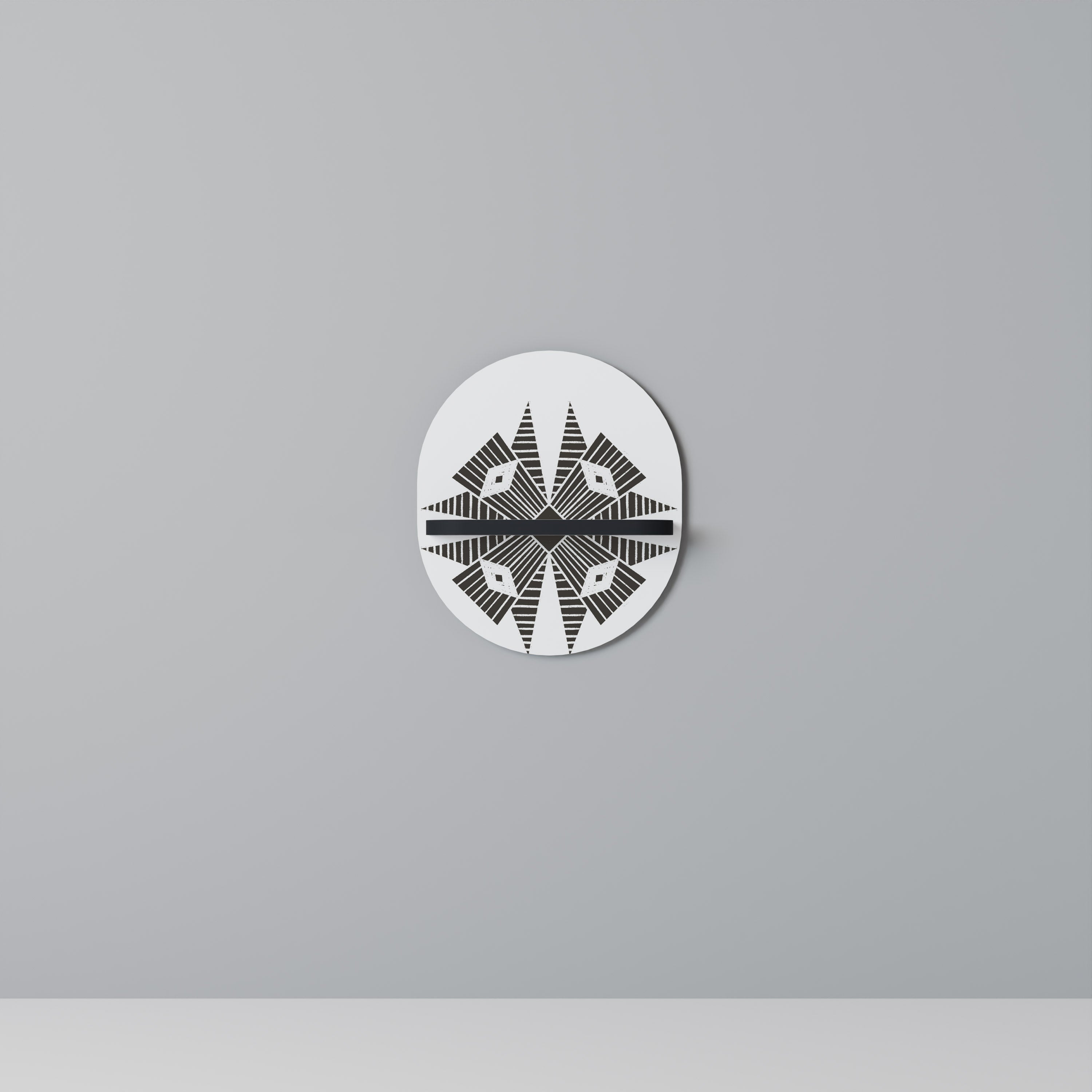 MONOCHROME NEXUS Ovales Kunstregal in Schwarz