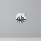 MONOCHROME NEXUS Rundes Kunstregal in Schwarz