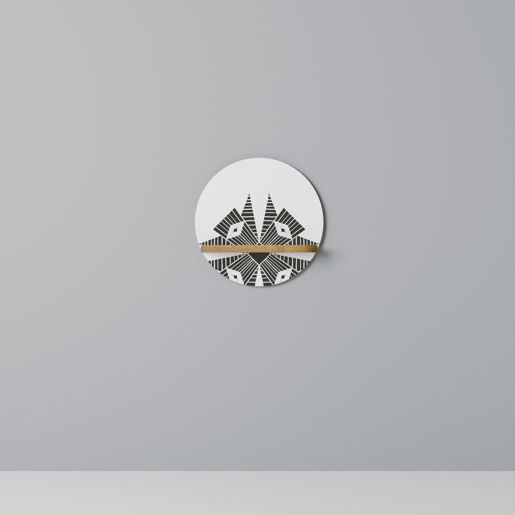 MONOCHROME NEXUS Rundes Kunstregal in Eiche-Optik