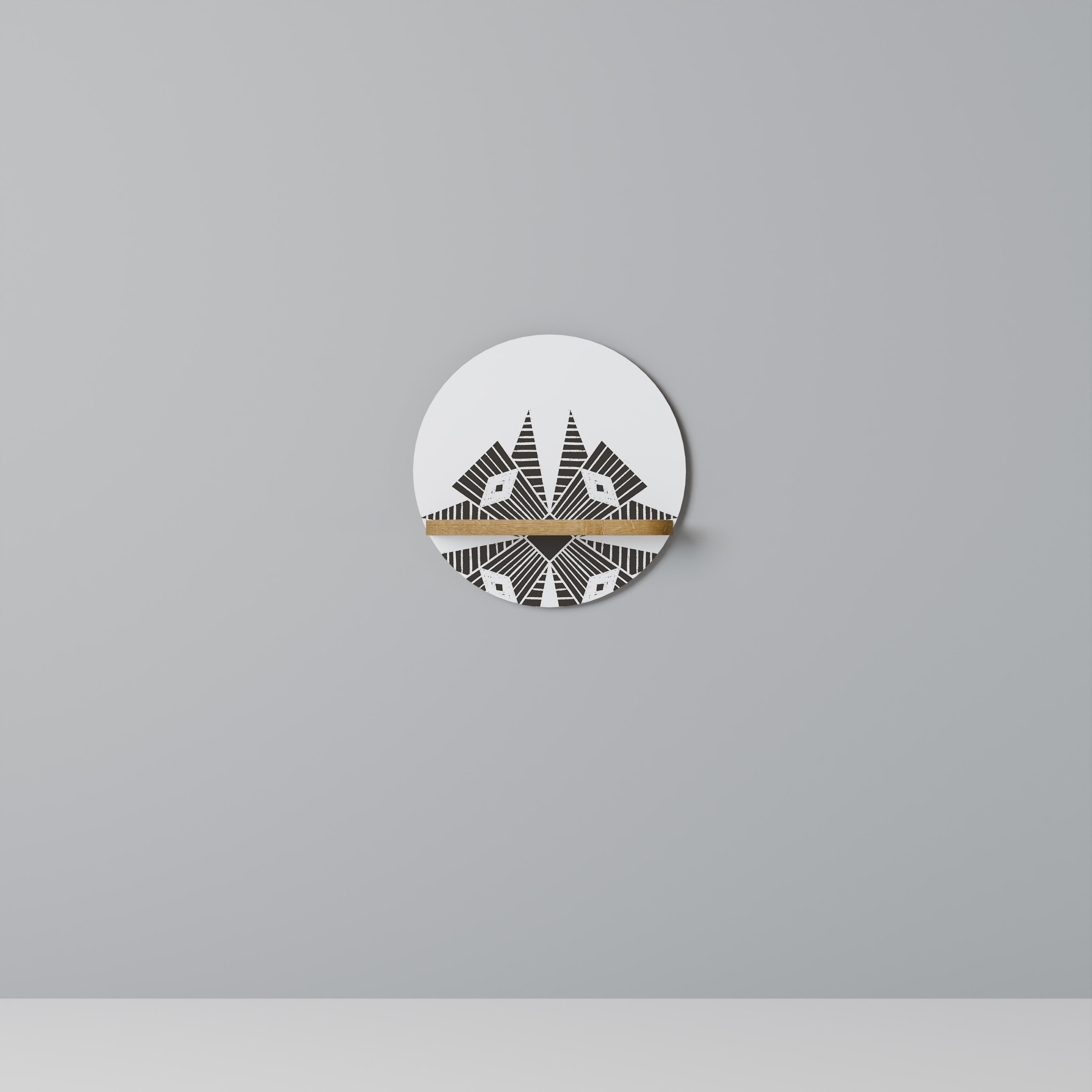 MONOCHROME NEXUS Rundes Kunstregal in Eiche-Optik