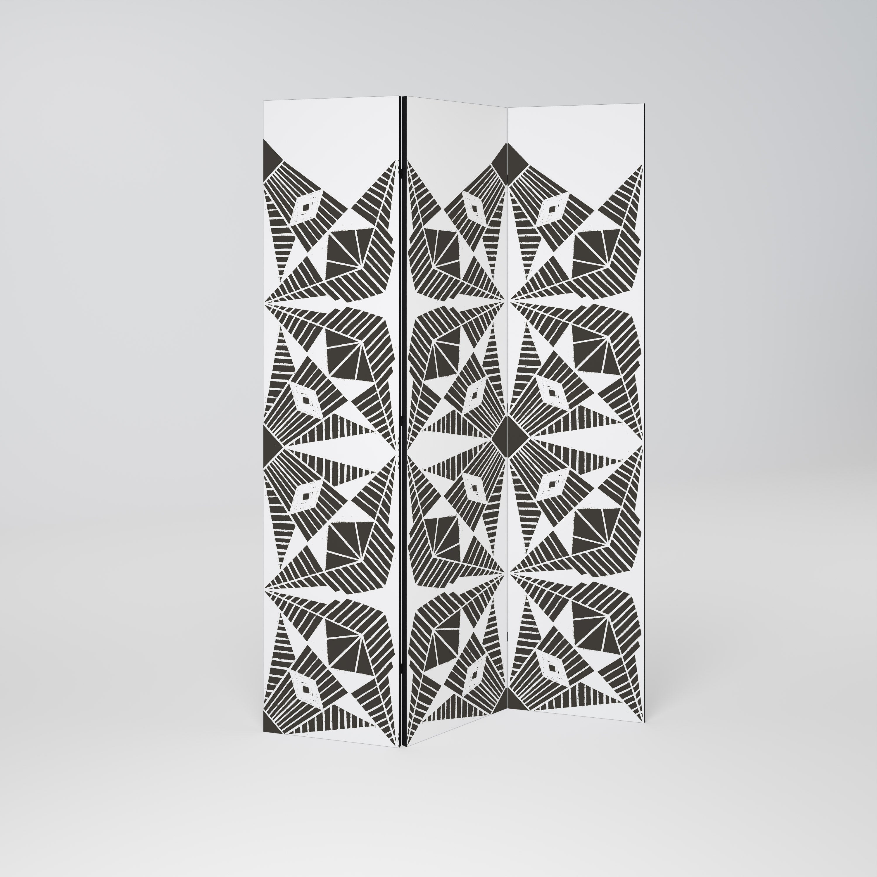 MONOCHROME NEXUS Dekorativer 3-teiliger Raumteiler