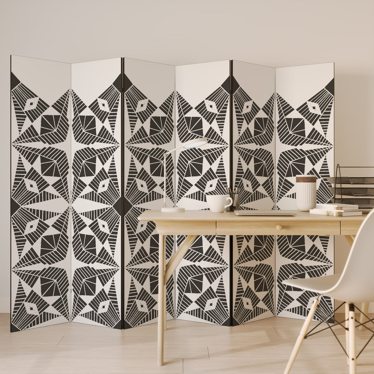 MONOCHROME NEXUS 6-Panel Room Divider